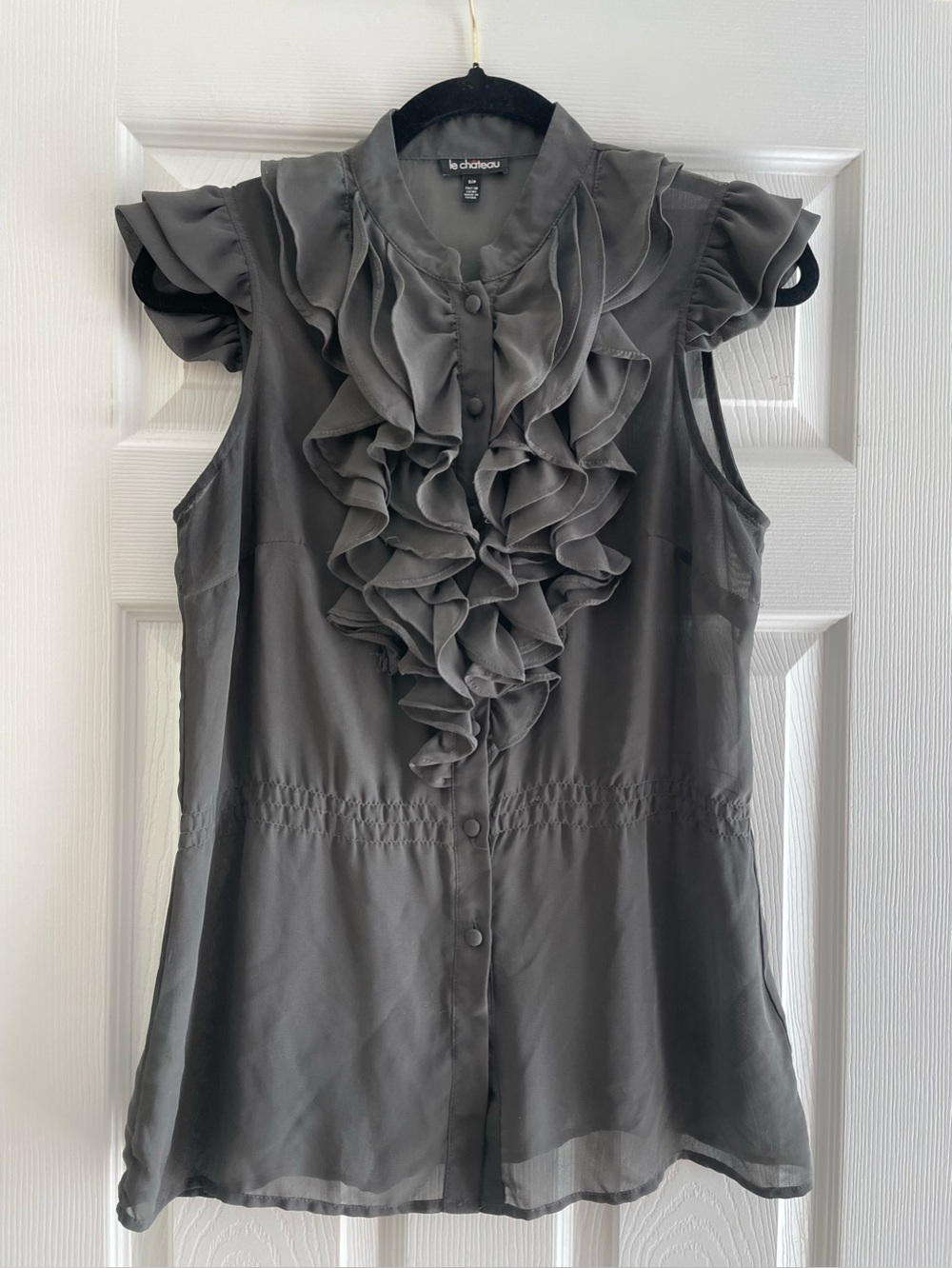 Le Chateau Ruffle Front Blouse - Picture 3 of 4